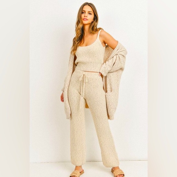 Paper crane mixed yarn drawstring pants - Picture 1 of 7